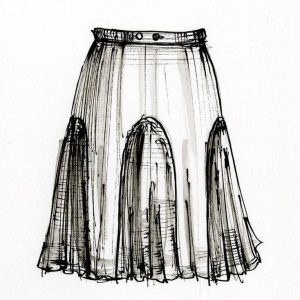 Godet skirt illustration