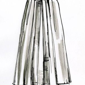 Pleated skirt illustration