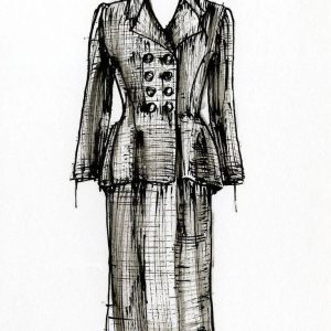 Skirt suit illustration